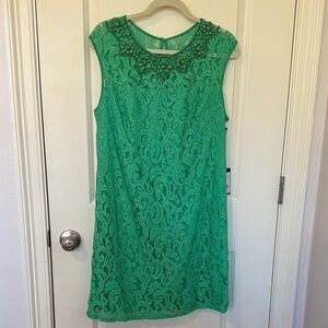 Adrianna Papell Green Lace Dress